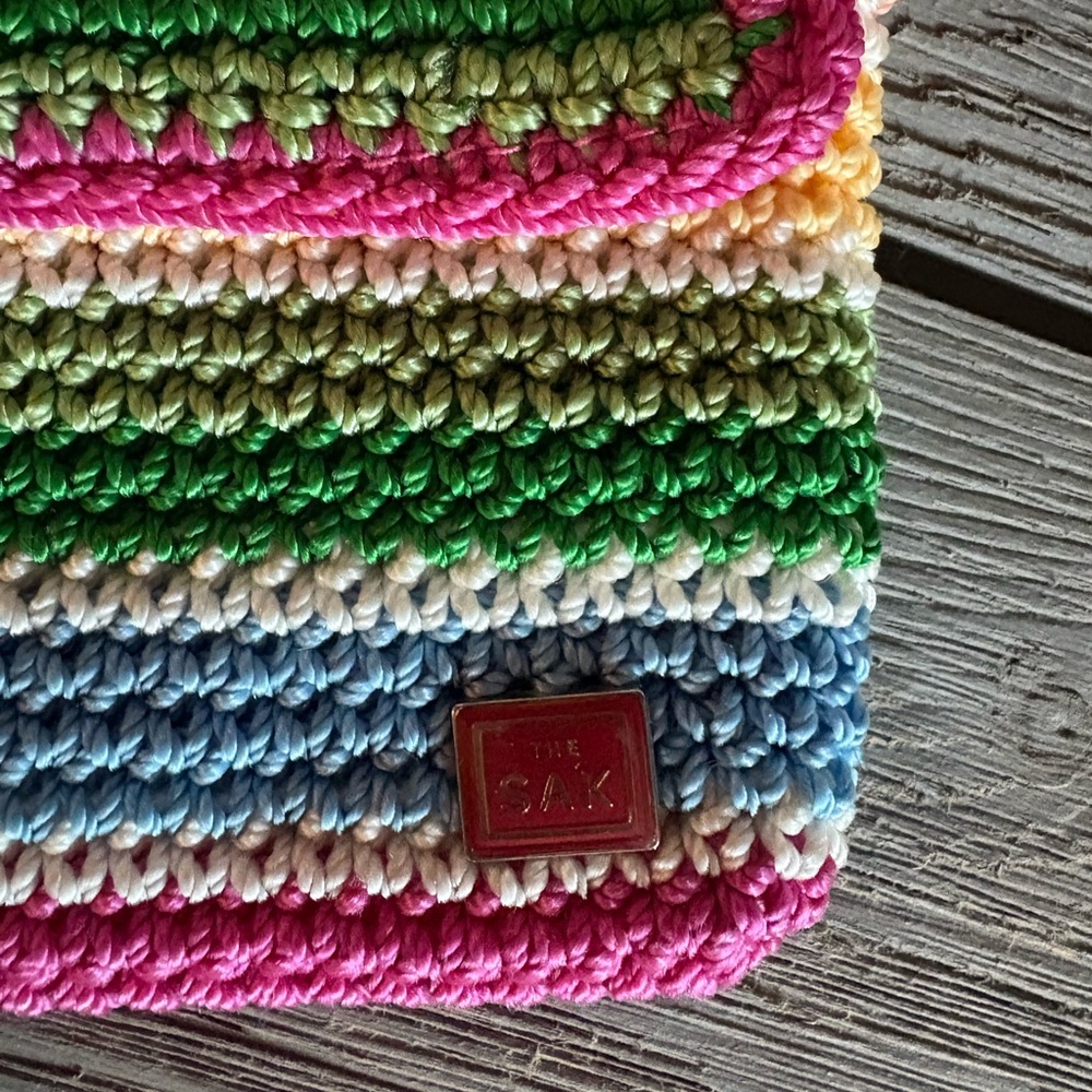 The Sak Rainbow Striped Crochet Flap Crossbody Bag - Picture 2 of 11